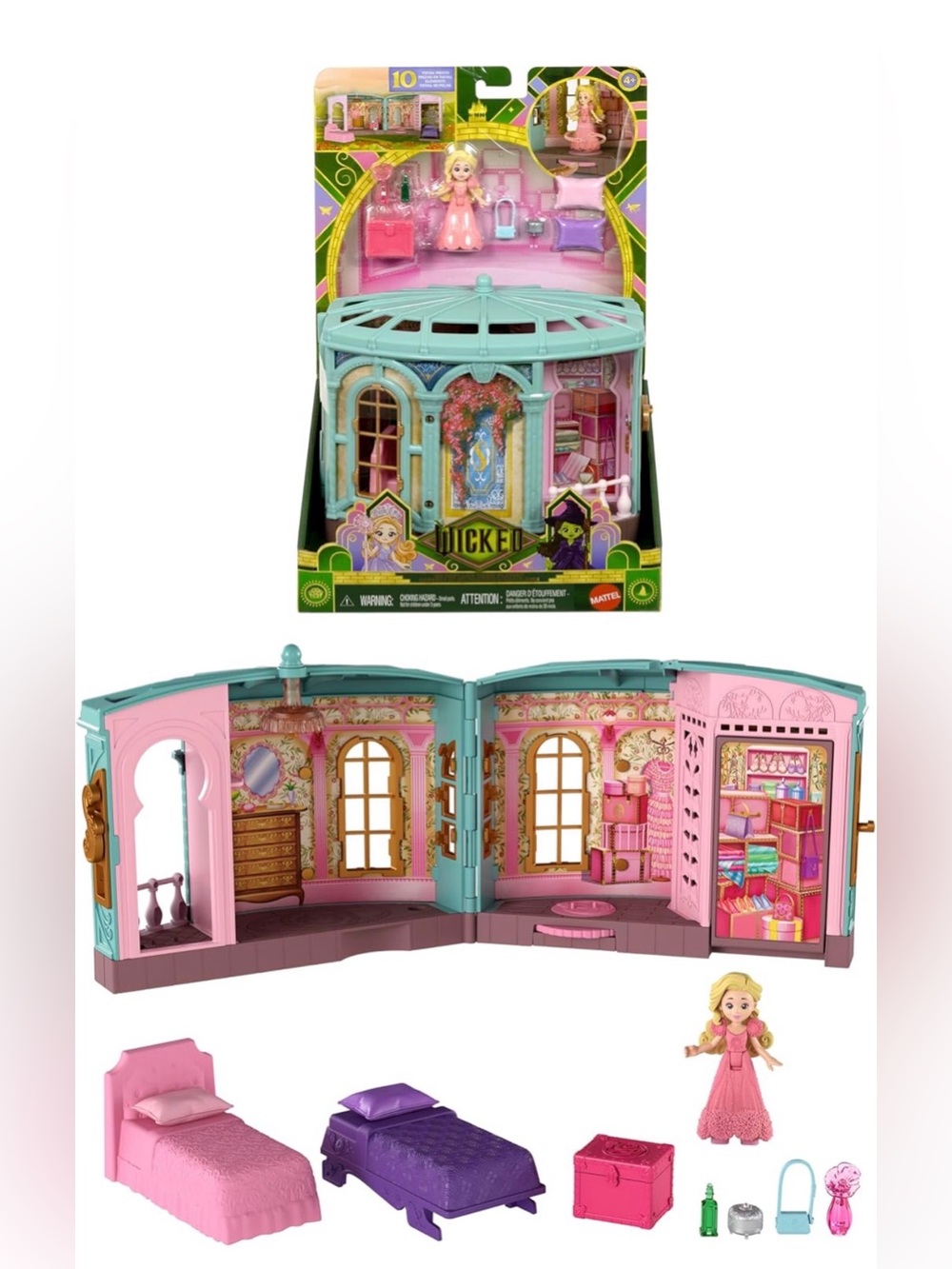 NIB Mattel “So Popular” Wicked Doll Playset - Pink & Teal Fold-Out Dollhouse
